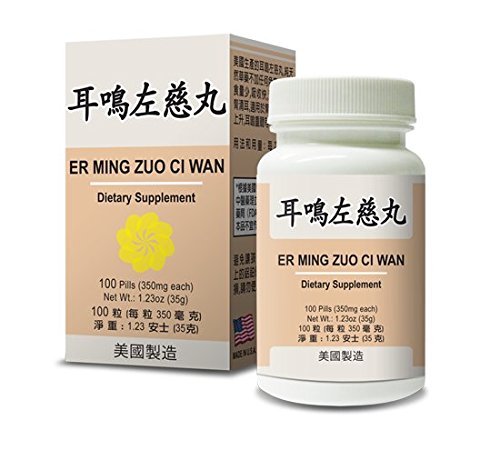 ER Ming Zuo Ci Wan suplemento herbario ayudas para zumbido en los oídos y sordera, alimentar la función del riñón que ayudará con audiencia 350mg 100 pastillas Made in USA