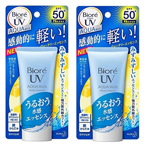 Biore Sarasara UV Aqua esencia acuosa rica crema solar SPF50 + PA +++ 50g (paquete de 2)