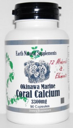 Calcio de Coral marino de Okinawa * 180 cápsulas de calcio de Coral marino de Okinawa 3300 Mg con oligoelementos (2 botellas)