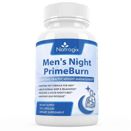 Natrogix Nocturna quemador de grasa para hombres 120 Vcaps control de peso y la ayuda del sueño para quemar grasa construir mú