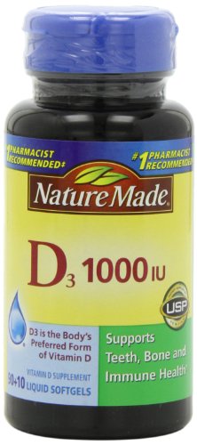 Naturaleza, cápsulas de líquido U.i. de vitamina D3 1.000, 100-cuenta