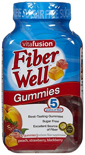 Vitafusion fibra gomitas, azúcar gratis, cuenta 90