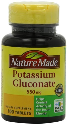 Naturaleza hecha gluconato de potasio 550mg, 100 tabletas