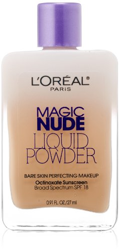 L ' Oreal París mágico polvo líquido Nude piel perfeccionamiento maquillaje SPF 18, clásico marfil, 0,91 onzas
