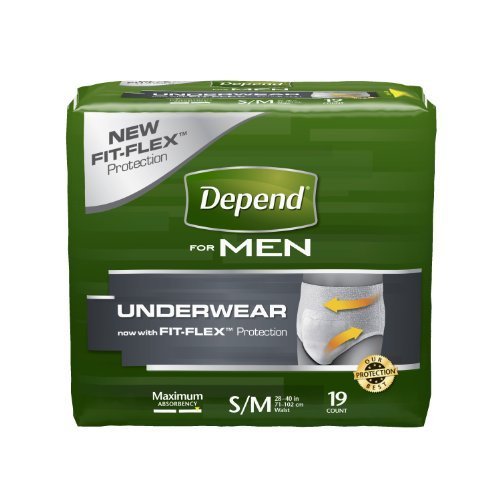 Dependen de máxima absorbencia incontinencia ropa interior para hombres, pequeñas y medianas, cuenta 19