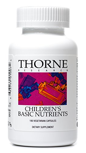 Thorne Research - nutrientes básicos de los niños - fácil dosificación Multi Vitamin Mineral suplemento para niños de cuatro años - 180 cápsulas vegetarianas