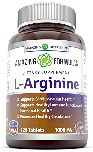 Increíble nutrición L-arginina 1000 Mg 120 tabletas - apoya la circulación y los músculos - apoya la Salud Cardiovascular - aminoácido condicionalmente esencial - farmacéuticos (Usp)