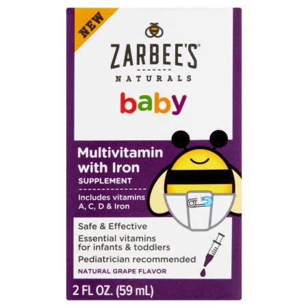 Zarbee's Naturals bebé natural de uva de multivitaminas con sabor de hierro Suplemento 2 fl oz