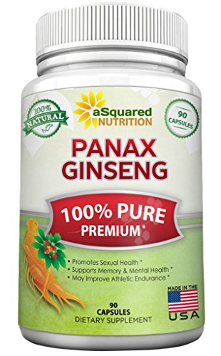 Puro rojo coreano Panax Ginseng (fuerza máxima de 1000 mg) 90 cápsulas de extracto de la raíz compleja, de alta potencia de ginsenósidos en semillas, suplemento en polvo asiático, tableta las píldoras para sexo y la Salud Mental para los hombres y las muj