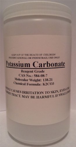 Potasio carbonato 1kg (2.2 lb) de alta pureza alimenticia