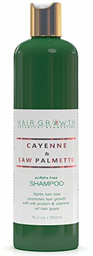 Cabello crecimiento botánico renovación libre de sulfato del cuero cabelludo estimular champú 10.2 0z / 300 Ml pimienta y Saw Palmetto