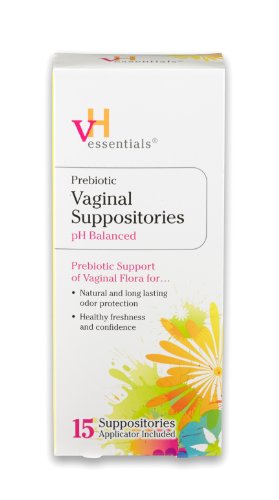 VH Essentials supositorios vaginales prebióticos, cuenta 15