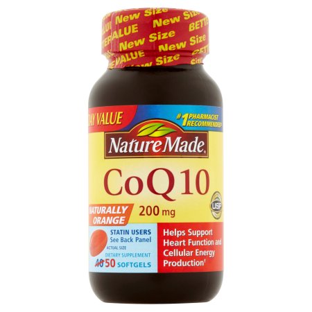 Naturalmente Nature Made Naranja CoQ10 Cápsulas suplemento dietético, 200 mg, 50 conteo