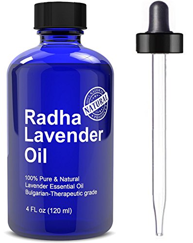 Radha lavanda aceite esencial - grande 4 Oz - 100% Natural y puro grado terapéutico - aceite de calidad PREMIUM de Bulgaria