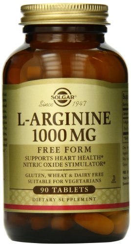 Comprimidos de Solgar L-arginina, 1000 mg, 90 cuenta