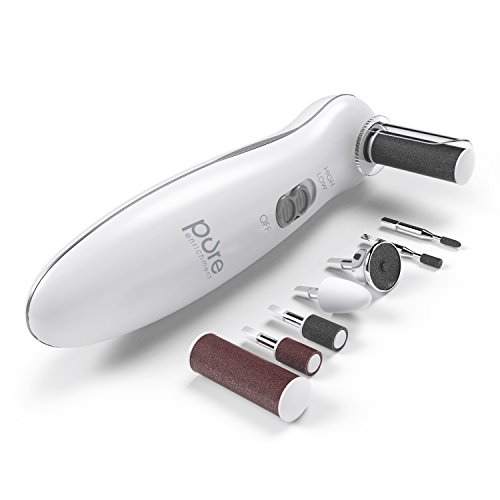 PurePedi Deluxe - 8 in-1 Personal manicura y pedicura Kit - accesorios Set ligero incluye removedor del callo, pulidor y almacenador intermediario del clavo y más