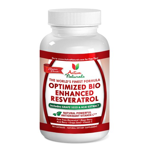Activa Naturals Resveratrol antioxidante salud suplementos - 90 cápsulas