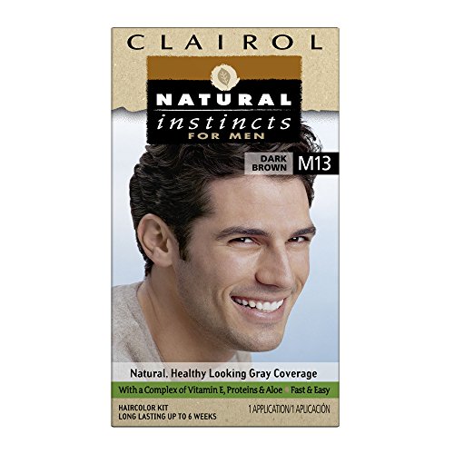 Color del pelo Clairol Natural instinto para hombres M13 marrón oscuro 1 Kit (paquete de 3)
