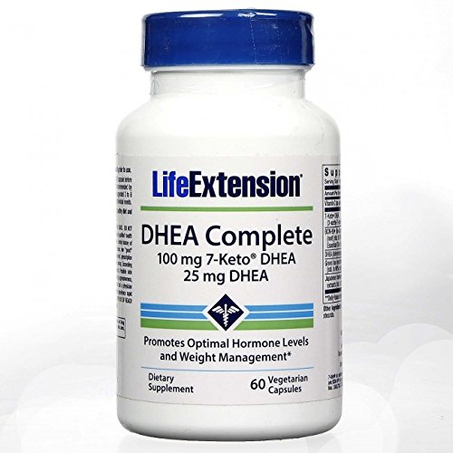 Completa extensión de la vida DHEA, DHEA de 7-Keto 100 mg, 25 mg DHEA, 60 cápsulas