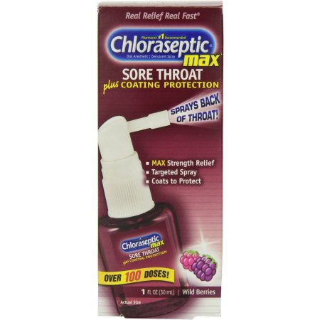 Chloraseptic aerosol Max dolor de garganta Alivio Plus Protección Revestimientos bayas silvestres 1 oz (paquete de 6)