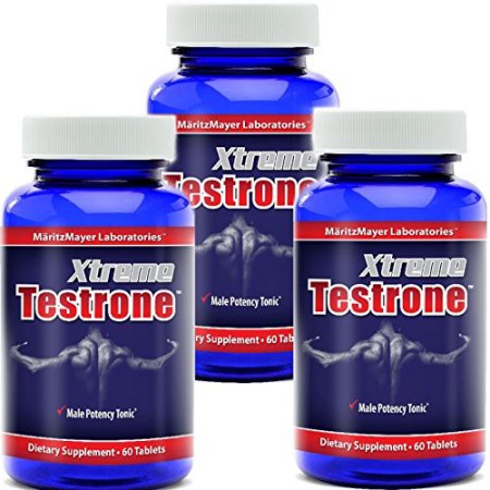 Xtreme Testrone Male Enhancement testosterona Booster Potency Horny Goat Weed 3 Botellas