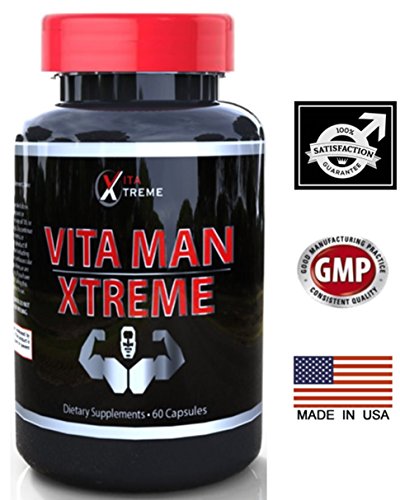 Vita hombre Xtreme #1 clasificado testosterona Booster formulación - 60 cápsulas - aumentan el rendimiento, resistencia, energía y tamaño ~ comparar a boostULTIMATE, costo menos ★ suministro de 1 mes