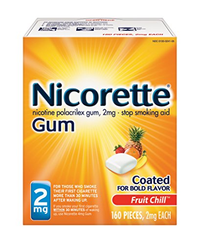 Miligramo de Nicorette nicotina goma de mascar frutas Chill 2 cuenta dejar de fumar ayuda 160