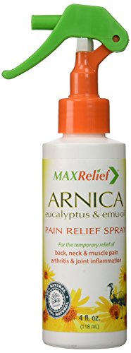 #1 de Maxrelief Australia Spray de alivio de dolor ahora disponible en los E.e.u.u. - árnica, eucalipto y aceite de emú - 4 oz - 3 X veces más árnica que otros aerosoles de dolor [elegido por enfermos de regreso, y músculo dolor de cuello - reduce el dolo