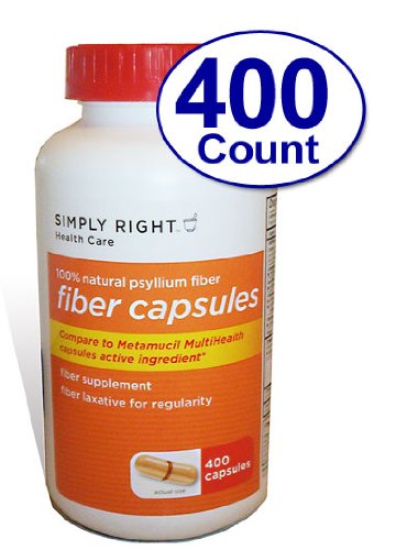 400 fibra cápsulas tratamiento para regularidad/fibra suplemento - compara que el ingrediente activo en las cápsulas de Metamucil