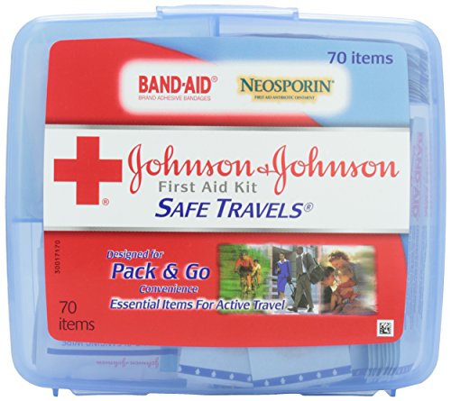 Johnson &amp; Johnson Cruz Roja Salvar viaja Kit de primeros auxilios, 70 artículos, (paquete de 2)