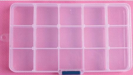 4 piezas de joyería transparente 15 ranura medicina píldora tableta droga almacenamiento caja contenedor clasificador de organizador de casos