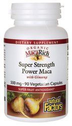 Apoyo antioxidante factores naturales - MacaRich Super fuerza Maca 500mg - 90 cápsulas vegetarianas