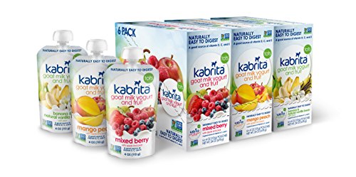 Kabrita no-GMO, Yogurt de leche de cabra y la bolsa de fruta, sabor mixto Pack-18 bolsas