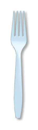 Toque creativo conversión de Color Premium 24 cuenta tenedores de plástico, azul Pastel