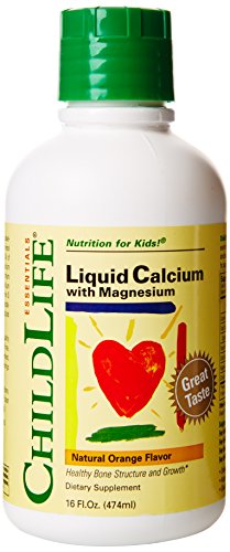Niño vida calcio/magnesio líquido, sabor naranja Natural botella de plástico, 16-fl. Oz.