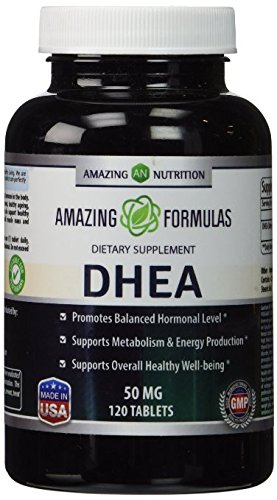 Suplemento de DHEA fórmulas impresionante - 50mg 120 tabletas hormona dehidroepiandrosterona comprimidos para hombres y mujeres - más fácil de usar que los productos en polvo y crema