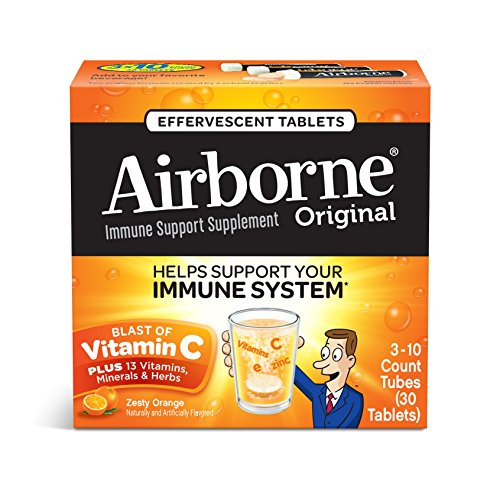 Aire vitamina C 1000mg ayuda inmune suplemento, fórmula efervescente, naranja, cuenta 30