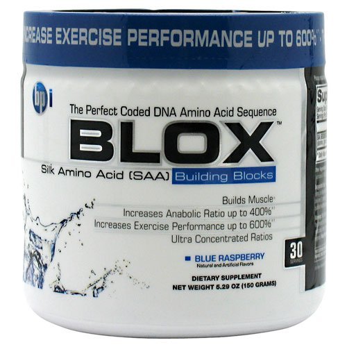 BPI deportes Blox rendimiento refrescante mezcla de bebida de aminoácido, frambuesa azul, onza de 5,29