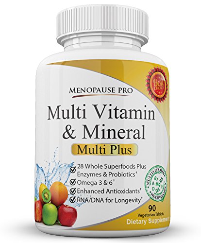 Multivitaminas y minerales con probióticos de las enzimas y todo Super alimentos extractos Ideal para ambos hombres y las mujeres - menopausia Pro Multi Plus 90 tabletas de suplementos para toda la vida