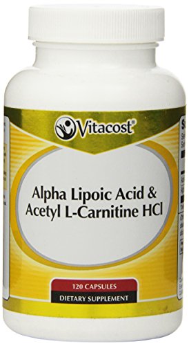Vitacost alfa Lipoic ácido y acetil L-carnitina HCl--1.600 mg por porción - 120 cápsulas