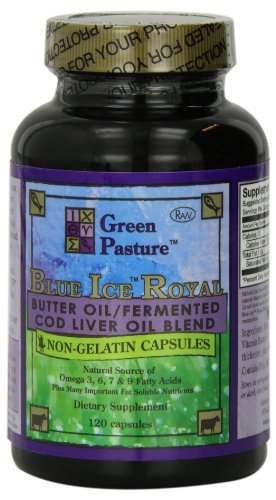 Hielo azul Royal mantequilla aceite / fermentación de la mezcla de aceite de hígado de bacalao - 120 cápsulas