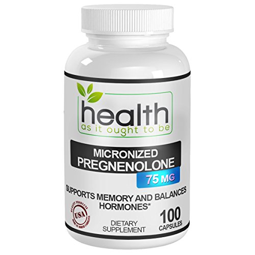 Pregnenolona 75mg - micronizada forma más efectivo que 100mg de pregnenolona estándar - mejor suplemento para la función cerebral, enfoque, soporte de memoria como Balance Hormonal * - desarrollado por médicos - probado para la pureza y fuerza - 30 días g