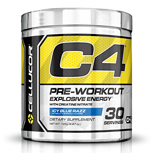 Cellucor - C4 Fitness entrenamiento antes del entrenamiento suplemento para los hombres y las mujeres - aumentar la energía y enfoque con nitrato de creatina y vitamina B12, Razz azul hielo, 30 porciones, oz 6,87