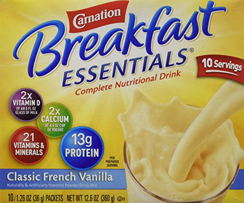 Nestlé Carnation Instant desayuno clásico francés vainilla 10 pk nutricional energía beba 12.6 oz