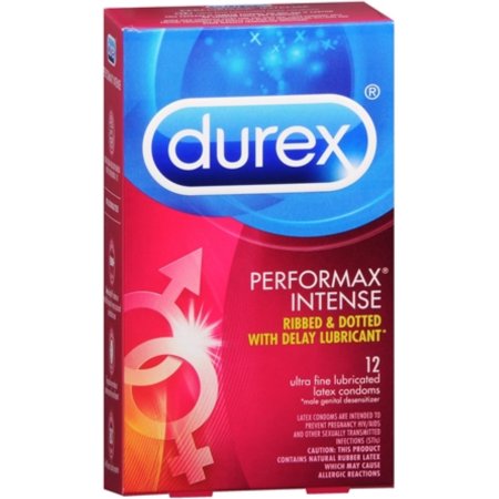 Durex Performax Intense condones lubricados Látex 12 ea (Pack de 4)