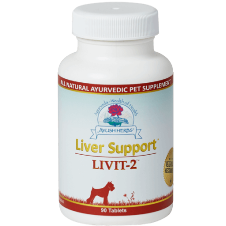 Ayush Herbs Hígado Soporte Livit-2 Vet 90 tabs - All Suplemento ayurvédica Natural Pet