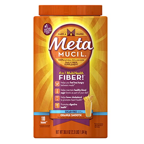 Metamucil fibra de salud múltiples por Meta, liso naranja azúcar libres 180 cucharaditas onzas 36,8