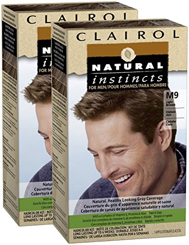 Instintos naturales de Clairol para hombres de pelo Color, marrón claro (M9), pk 2