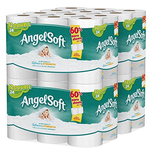 Angel Soft higiénico, papel higiénico de 48 rollos doble, 12 Conde (paquete de