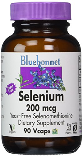BlueBonnet selenio cápsulas vegetarianas, 200 mcg, 90 cuenta